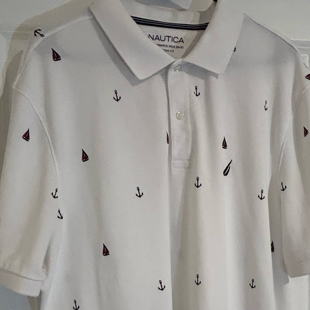 Nautica White Classic Fit Polo